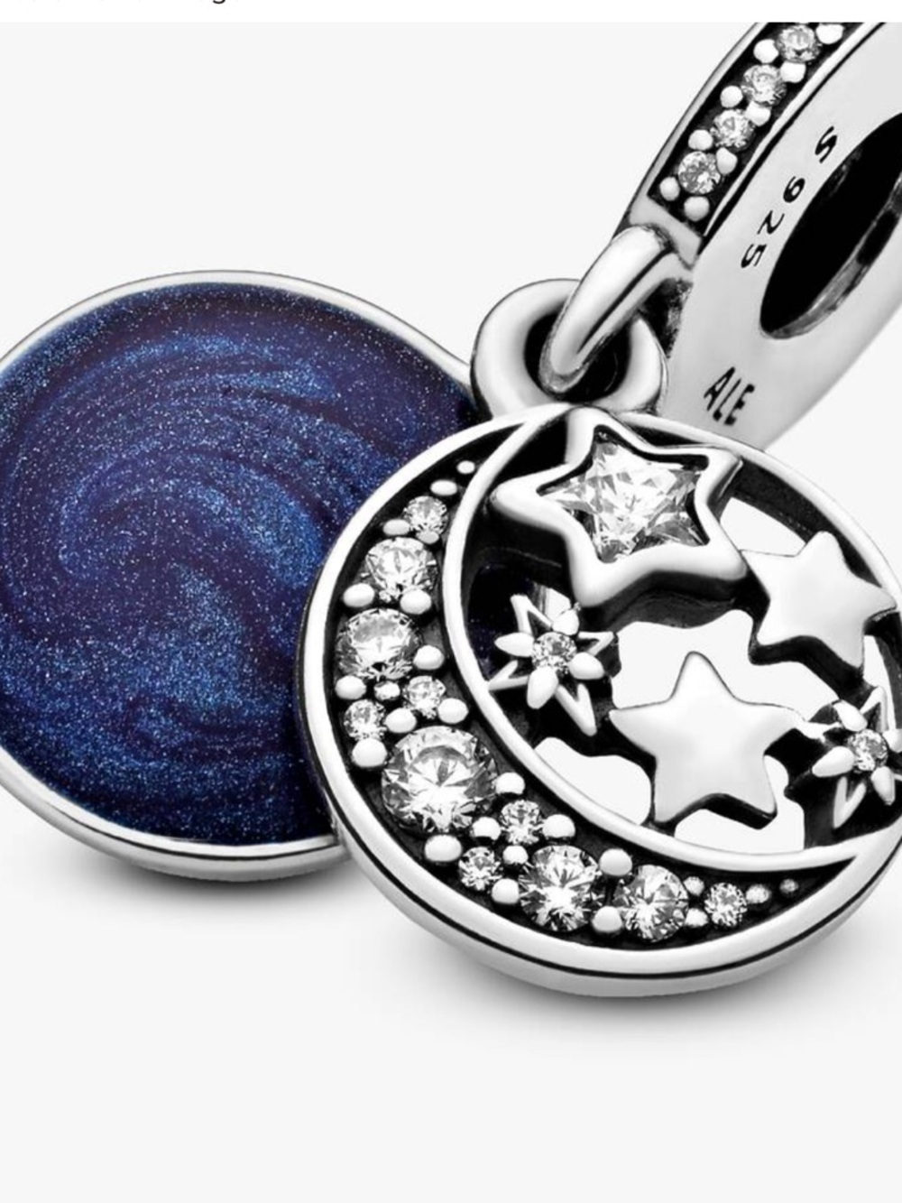 S925 Moon & Blue Sky Dangle Charm - NWOT - Picture 5 of 9